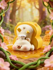 POKOJA LAND 1/6PCS 新款小熊甜点盲盒树脂工艺品桌面摆件可爱宠物收藏人偶，适用于家居办公室装饰，节日礼物收藏 - 彩色 - 查看 2