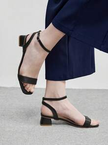 CUCCOO BIZCHIC Women's Fashionable Elegant Square Toe High Heel Sandals, Versatile For Office, Home And Other Occasions, Spring/Summer - Black - View 5