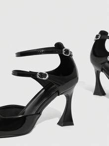 CUCCOO SZL Women's Pointed Toe Hollow Out Stiletto High Heel Fashion Pumps Valentine's Day - Black - View 10
