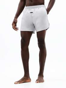 SUMWON Men Curve Hem Beach Shorts With Elastic Waistband Quick Release Summer Swimming Trunks Casual Swimwear Vacation Pool Side Pockets - Dark Grey - View 5