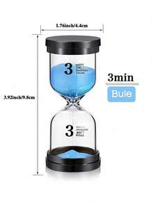 1/3/5/10/15/30 Minutes Black Lid Marked Glass Timer, Home Decor Sandclock, Suitable For Children's Homework, Teeth Brushing, Kitchen Cooking, Yoga Gaming, Desktop Decoration Best Gifts Birthday Graduation - Multicolor - View 12