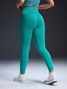 Powerista 女士弹力高腰塑身运动紧身裤 - 綠色 - 查看 2
