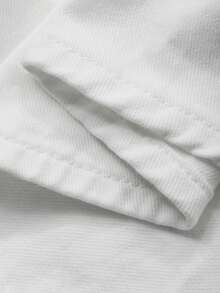 DAZY 女士常规腰围褶裥长裙，休闲度假风牛仔A字裙 - 白色 - 查看 7