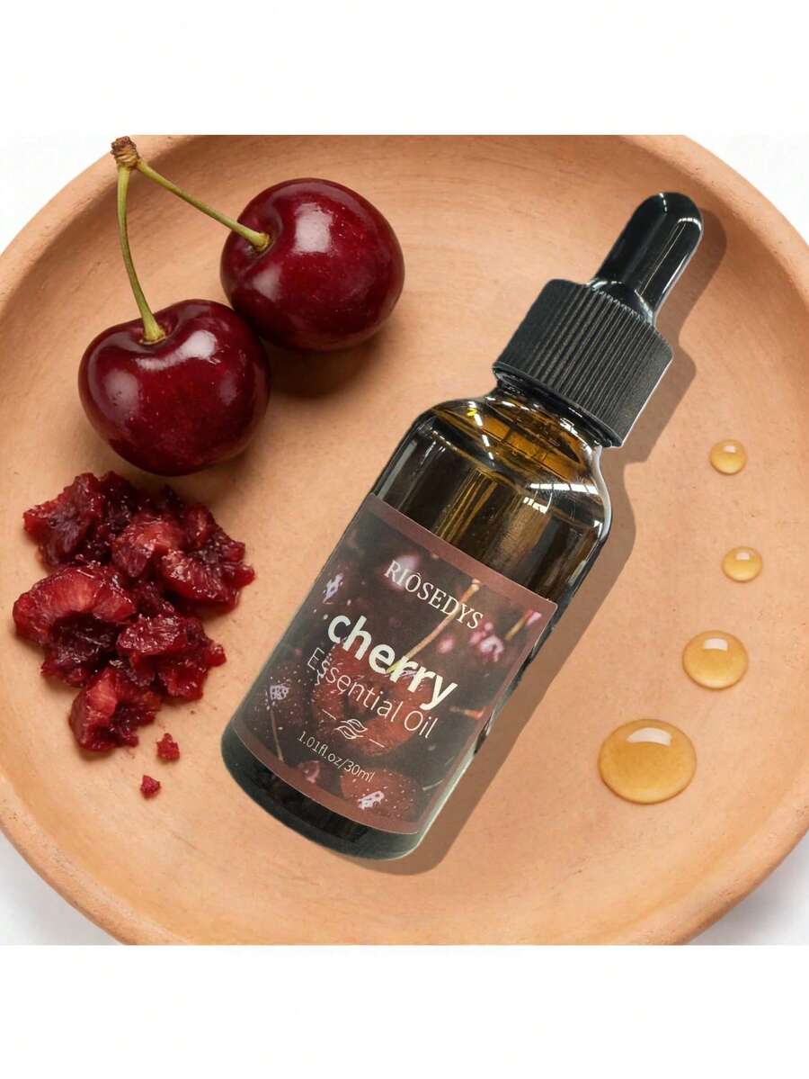 1/2瓶/30毫升甜樱桃精油 - 天然樱桃香氛，优雅瓶身带盖，适用于香薰蜡烛、空气清新剂、家居及礼品 - 櫻桃味 - 查看 1