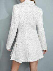 Maija Đầm cardigan dài tay thanh lịch dành cho nữ, chất liệu tweed, đính nơ, đá và sequin, thích hợp cho tiệc năm mới, lễ kỷ niệm Ngày Valentine và các lễ hội. - màu đen - Xem 4