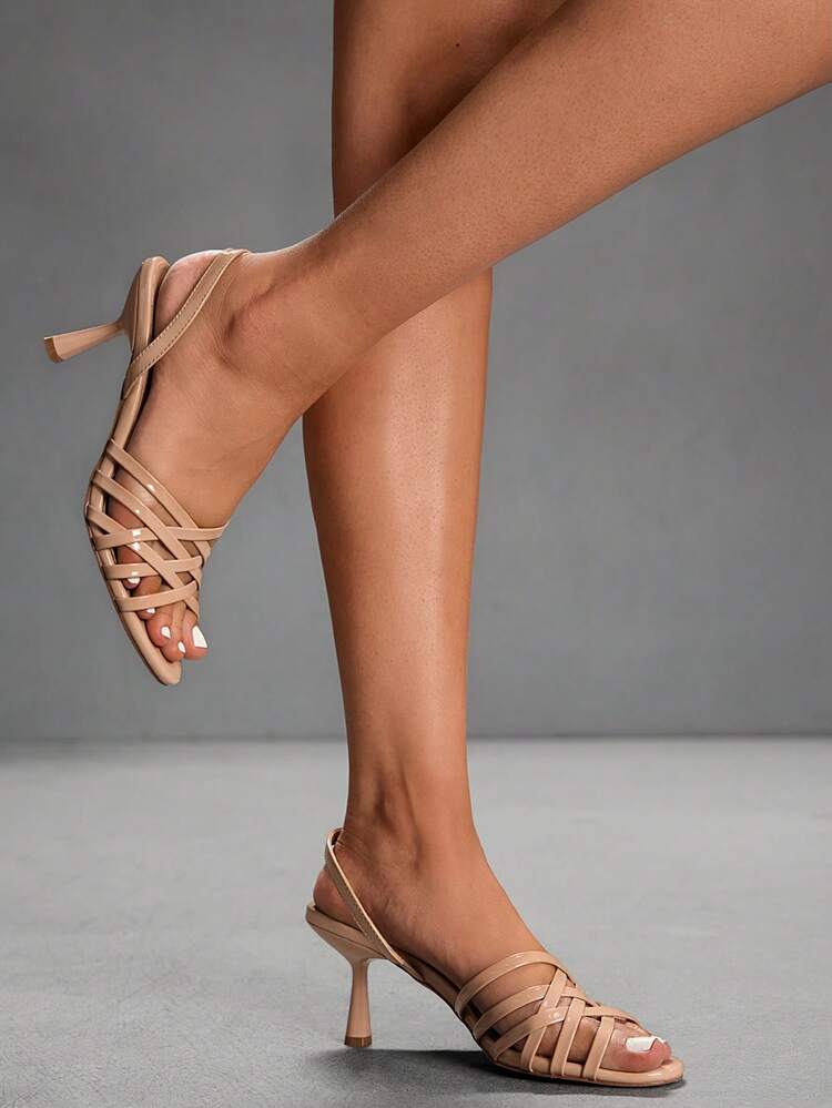 CUCCOO SZL Women's Round Toe Thin Heel Mesh Bowknot High Heel Sandals
