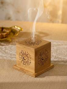 Cirelle Ritual Incense Set - Holy Flame Holder With Sandalwood Storage, For Space Cleansing, Meditation Decor & Meaningful Gift, Incense Burner - Brown - View 4