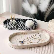 1PC Oval Shaped Modern Shell Tray, Surface Coated With Melted Paint - Suitable For Christmas, Halloween, Thanksgiving, Valentine's Day And Other Occasions - Multicolor - View 4