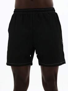 SUMWON Nylon Swim Trunks With Drawstring Waist And Side Pockets Perfect For Beach Swimming Pool - Black - View 8