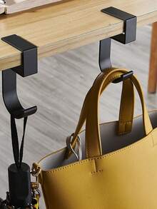 Portable Universal Metal Hanging Hook Organizer For Desk Backpack Office Storage Solutions Home Kitchen Accessory Holder Bathroom Shelf Storage Supplies Organizing Essential Gadget - Multicolor - View 2