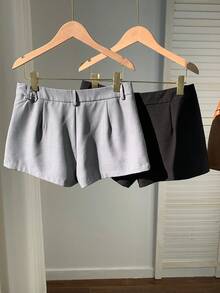 SHEIN EZwear Quần short nữ màu trơn, kiểu dáng thường ngày, có túi, nhiều mảnh, đa năng. - Nhiều màu - Xem 7