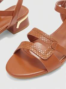 CUCCOO BIZCHIC 女士搭扣设计时尚日常穿搭高跟凉鞋 - 棕色 - 查看 9