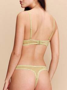 lacRébo 女士撞色花卉蕾丝时尚内衣套装 - 綠色 - 查看 8