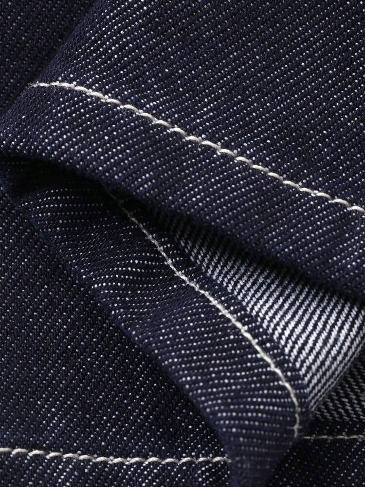 Young Boy Elastic Waist Pocket Loose Wide Leg Casual Jeans Spring