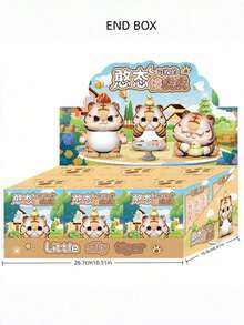 POKOJA LAND POKOJA LAND 1/6PCS New Design Clumsy Tiger Blind Box Resin Craft Desk Ornament Cute Animal Collectible Figure For Home Office Decor Festival Gift Idea