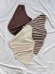 Soleia 3件套女士度假休闲不对称下摆吊带上衣套装，夏季，适合返校、下午茶、休闲、海滩婚礼宾客、毕业早午餐、圣帕特里克节、春假、复活节、音乐节等场合，优雅波西米亚热带风情 - 彩色 - 查看 4