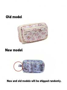 1 件水豚铅笔袋，可爱卡通翻盖，透明正面多口袋，牛津布收纳袋，大容量多功能学生文具，可爱多功能收纳袋，铅笔袋，化妆包，适用于学校、文具、节日礼物、学校礼物、返校、学校用品