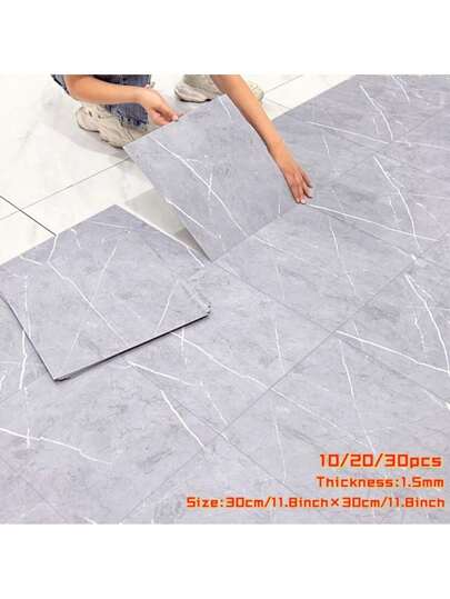 30 حزمة ملصقات أرضية وجدارية ذاتية اللصق بنمط الرخام المطفي، مقاومة للماء ومانعة للانزلاق، بتصميم عصري مقاوم للبلى، ديكور منزلي مناسب للمطبخ والحمام وغرفة المعيشة والمكتب وأماكن أخرى داخلية