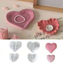 编织心形硅胶模具 DIY 情人节礼物 心形手工皂 香薰蜡烛模具 节日氛围装饰摆件 石膏模具 手工艺品制作 环氧树脂模具 - 白色 - 查看 1