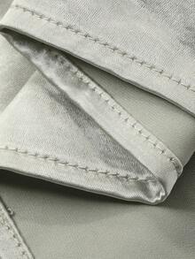 DAZY Satin Lace Trim Sailor Collar Women Pajama Set, Sweet & Glossy - Green - View 8