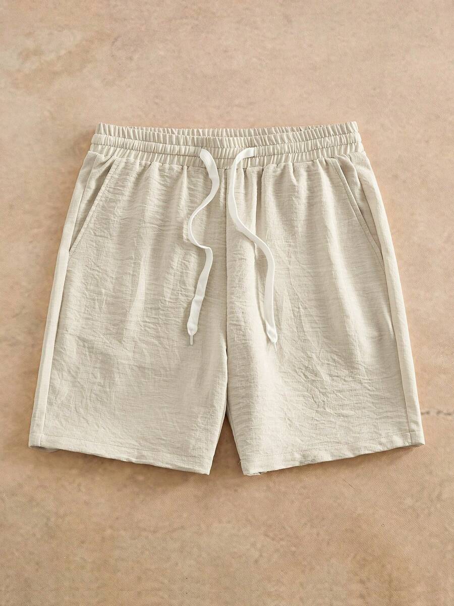 HIMLAND 男士休闲纯色抽绳腰短裤，夏季