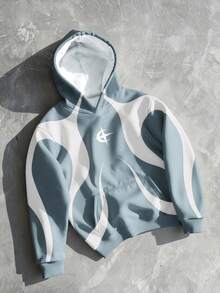 Manfinity EMRG Sudadera con estampado gráfico de arte callejero, chaqueta de manga larga casual para hombre de otoño - Multicolor - Ver 3