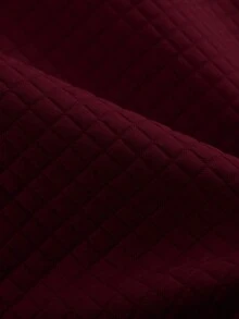Core Aspect Men's Solid Color Raglan Short Sleeve Waffle Polo Shirt Set Mens Knitted Set Burgundy Outfit Men Casual Two Piece Set Men Mens Co-Ord Set Men 2 Piece Set Red Old Money,Daily Leisure, Weekend Trips, Outdoor Activities, Travel Expeditions, Relaxed Work Environments Or Semi-Formal Occasions,Boyfriend/Husband Gift, Anniversary Gift Christmas Outfits - Burgundy - View 5