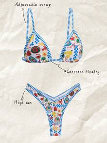 Elavelle Trang phục đi biển mùa xuân cho nữ, áo ba lỗ sọc màu ngẫu nhiên và bộ bikini quần short gợi cảm - Nhiều màu - Xem 1