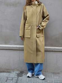 Maija Women Casual Drawstring Hooded Jacket ,Festival - Army Green - View 8