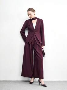 CUCCOO BIZCHIC Zapatos de tacón alto elegantes con diseño de hebilla y punta puntiaguda para mujer - Burdeos - Ver 6