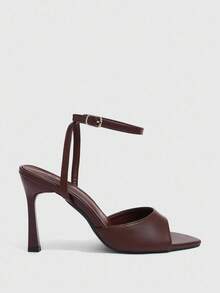 CUCCOO SZL Giày sandal cao gót nữ màu đỏ tía tối giản, có thể điều chỉnh, thích hợp cho mặc hàng ngày, giày mùa xuân, kỳ nghỉ xuân, lễ Phục sinh, dạ hội. - Rượu vang đỏ đậm - Xem 6