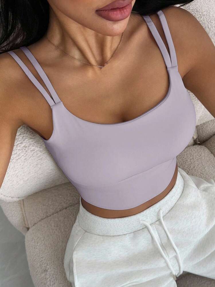 Women's Lightweight Shaping Solid Color Minimalist Activewear Sports Bra Camisole Lingerie For Women