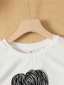 SHEIN 两件套少女休闲度假短袖T恤和印花长裙，适合度假、假日、午餐、音乐节、户外活动等场合。 - 彩色 - 查看 5