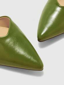 CUCCOO BIZCHIC New Minimalist Pointed Toe Commuter Chic Style Women Shoes Valentine's Day - Dark Green - View 8