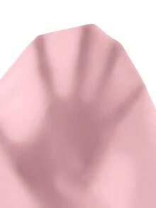 SHEIN 宽松休闲简约舒适圆领无袖荷叶边下摆中长连衣裙，适合年轻女孩 - 粉色 - 查看 10