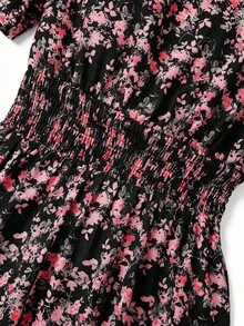 Ellevyn Đầm maxi cổ tròn, eo xếp ly, kiểu dáng lãng mạn cho kỳ nghỉ. - màu đen - Xem 6