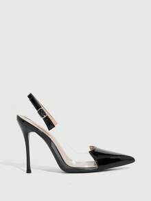 CUCCOO SZL Women's Pointed Toe Buckle Design Everyday Versatile Fashion High Heels Valentine's Day - Black - View 2