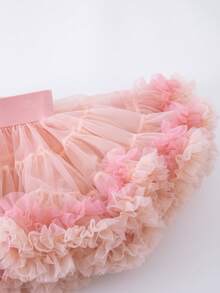 Falda de tul roja elegante para niña, adecuada para primavera, verano y otoño, apropiada para salidas, fiestas y eventos, se puede combinar con camisetas o blusas, dando un toque apasionado y elegante - Rosa - Ver 5