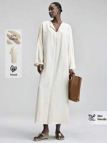 Ontre Women's Apricot Lyocell Fabric Fitted Silhouette Shoulder Long Sleeve Pleated Bow Front Elegant Wedding Guest Outfit, Minimalist Romantic French Chic Luxurious Urban Sophisticated Business Casual Office Wear, Understated Old Money Vibe High-End Airport Cruise Outfit Middle East Essential Versatile High-Quality Bridal Series Blouse - Apricot - View 1