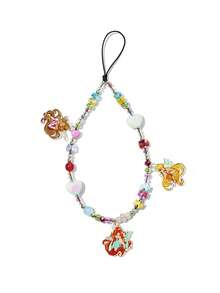 The Winx X SHEIN Dây đeo điện thoại hoạt hình dễ thương và ngọt ngào, mặt dây chuyền điện thoại, dây chuyền điện thoại, trang sức điện thoại đính hạt thủ công, mặt dây chuyền túi xách, móc khóa. - Nhiều màu - Xem 3