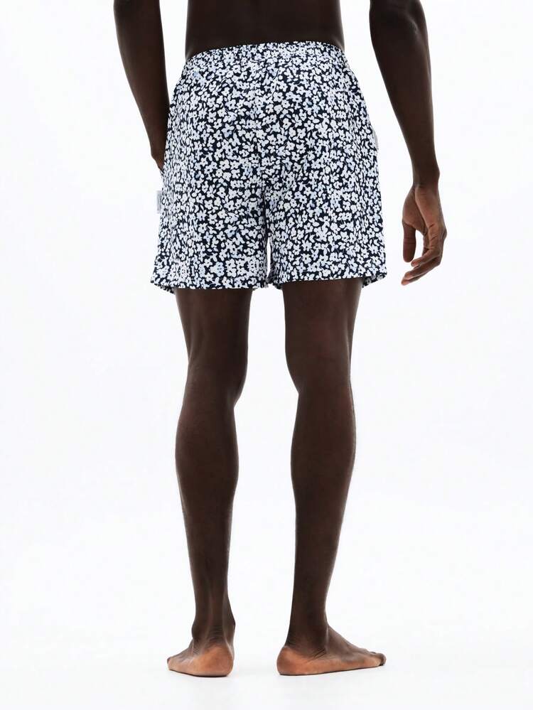 Patterned Swim Shorts With Abstract Print