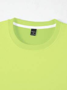 Manfinity Homme 男士荧光绿圆领宽松休闲卫衣 - 薄荷綠 - 查看 4