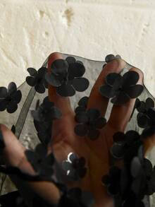 Elenzga 大码女式连体裤，时尚热销款，3D立体花卉面料，针织弹力粗纺纱线，后拉链，宽松直筒裤型，时尚现代，适合外出穿着，别致的中东风情连体裤，适合节日和情人节穿着。 - 黑色 - 查看 8