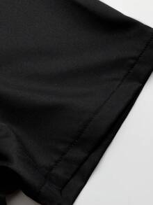 Elenzga 大码女式中国风印花连衣裙，端庄优雅，稳重得体，适合新年、节日、派对、情人节等场合。旗袍连衣裙，女士优雅印花短袖中国风连衣裙，新年快乐！ - 黑色 - 查看 5