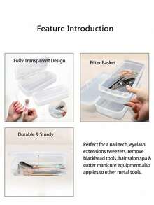 Manicure Eyelash Disinfection Box Storage Plastic Sterilization Cleaning Box Double-Layer Partition Alcohol Soaking Tool Pedicure Organizing - Multicolor - View 2