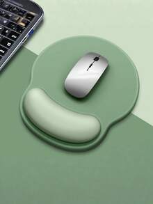 1Pc Fashionable Ergonomic Mouse Pad With Memory Foam Wrist Rest - Pain Relief Support Mouse Pad, Wrist Support For Computer, Non-Slip Silicone Gel Mouse Pad, Suitable For All Mouse Types Pad Set | Dedicated Wrist Rest For Mouse Pads And Keyboard Sets - Green - View 6
