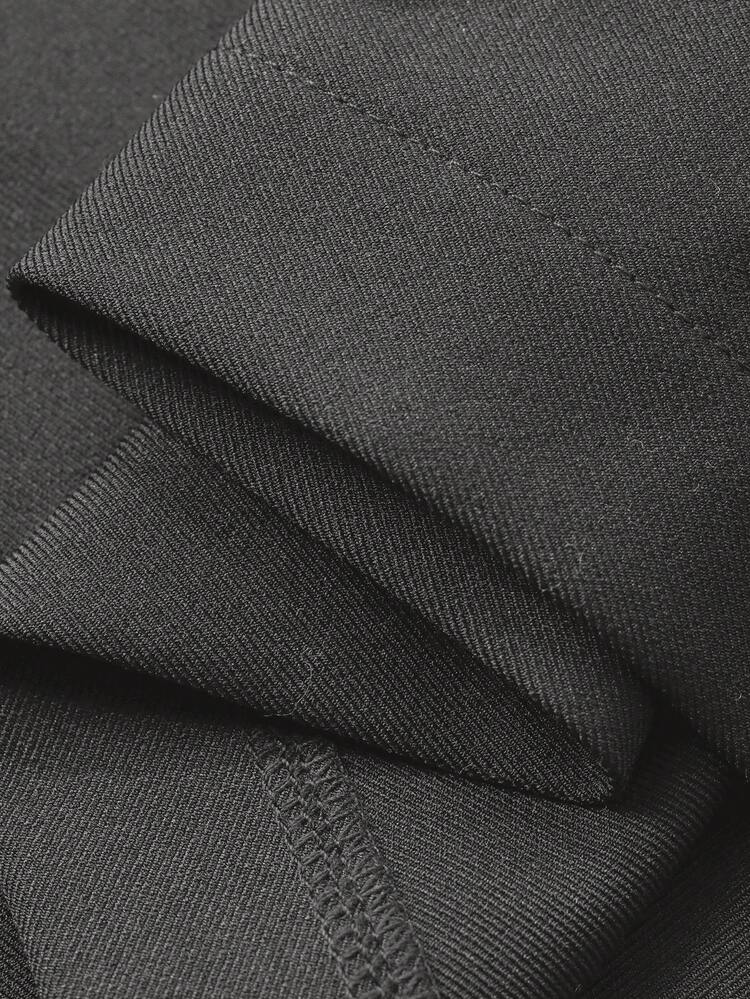 Women's Solid Color Pleated Pocket Capri Pants, Casual Retro Style For Autumn/Winter