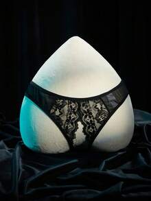 SpicyHot Women's Sexy Lace Patchwork Hollow Out Design Panties - Black - View 2