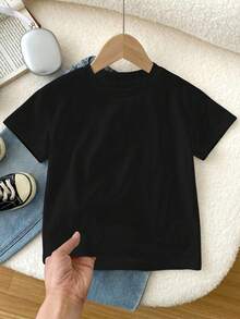 Áo thun ngắn tay in hình hoạt hình phong cách thường ngày dành cho bé trai tuổi teen, thích hợp cho mùa hè. - màu đen - Xem 4