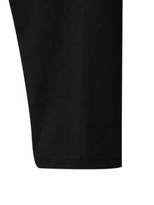 GlowEve CURVE Plus Size Women's 2-Piece Set,Elegant Black And White Autumn Office Blouse And Skirt Contrast Color Ruffled Collar,Suitable For Graduation,Gala,Party - Black - View 4